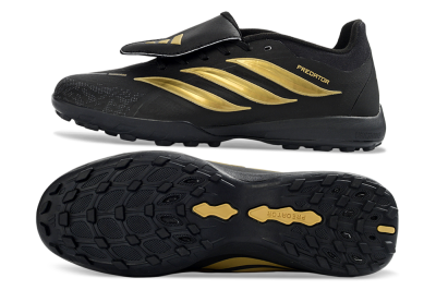 Adidas Predator 26 Elite Fold-Over Tongue TF Artificial Turf Soccer Shoes - Black/Gold Accent/Black Base