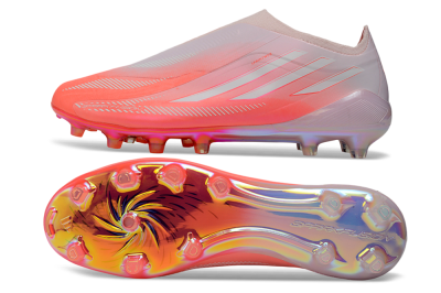 Adidas F50 Hyperfast 2026 World Cup Laceless FG Firm Ground Soccer Cleats - Pink/Coral Blush/Metallic Gold