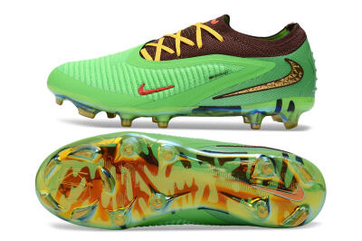 Nike Phantom 6 Elite Low FG Firm Ground Soccer Cleats - Green/Bright Green/Copper Brown