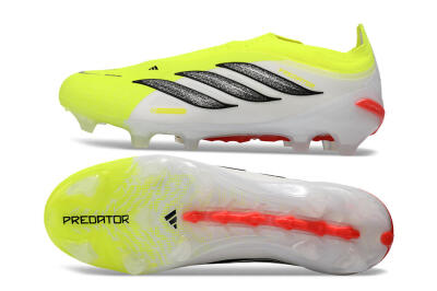 Adidas Predator 26 Elite Laceless FG Firm Ground Soccer Cleats - Yellow/Neon Green/White