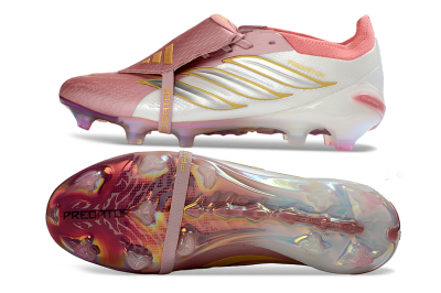 Adidas Predator 26 Elite Fold-Over Tongue FG Firm Ground Soccer Cleats - Pink/Coral Bliss/Soft Rose