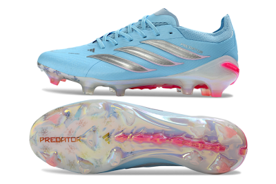 Adidas Predator 26 Elite FG Firm Ground Soccer Cleats - Blue/Crystal Blue/Neon Pink