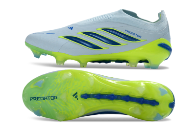 Adidas Predator 26 Elite Laceless FG Firm Ground Soccer Cleats - Blue/Electric Yellow/Sky Blue