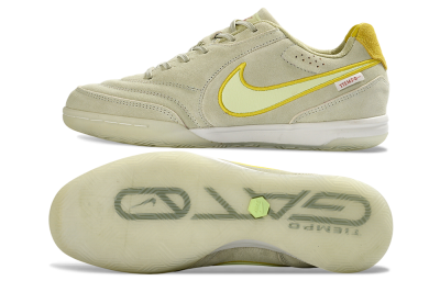 Nike Tiempo Streetgato Prm IC Indoor & Futsal Soccer Shoes - Beige/Light Yellow/Suede Gray