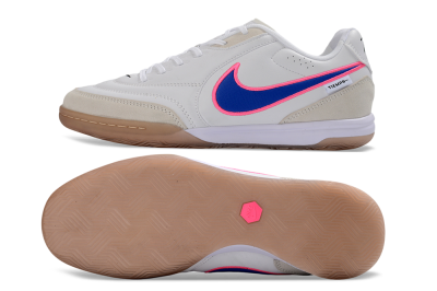 Nike Tiempo Streetgato Prm IC Indoor & Futsal Soccer Shoes - White/Electric Blue/Pink Blast