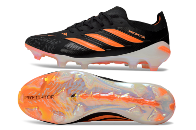 Adidas Predator 26 Elite FG Firm Ground Soccer Cleats - Black/Neon Orange/Frosted White