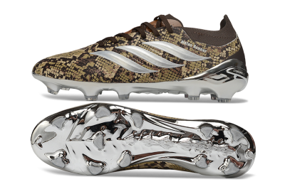 Adidas Predator 26 Elite FG Firm Ground Soccer Cleats - Brown/Metallic Silver/Tan Camo