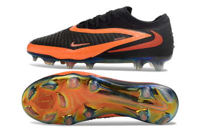 Nike Phantom 6 Elite Low FG Firm Ground Soccer Cleats - Black/Vibrant Orange/Infrared