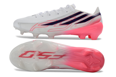 Adidas F50 Hyperfast 2026 World Cup FG Firm Ground Soccer Cleats - White/Vibrant Pink/Deep Navy