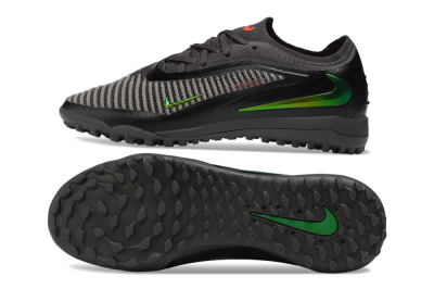 Nike Phantom 6 Elite Low TF Artificial Turf Soccer Shoes - Black/Electric Green/Charcoal Gray