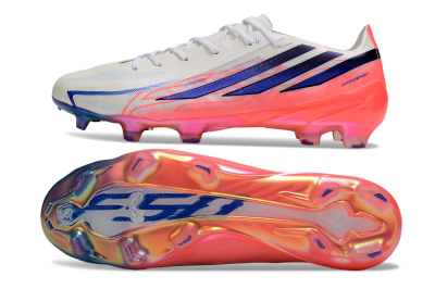Adidas F50 Hyperfast 2026 World Cup FG Firm Ground Soccer Cleats - White/Electric Pink/Deep Purple