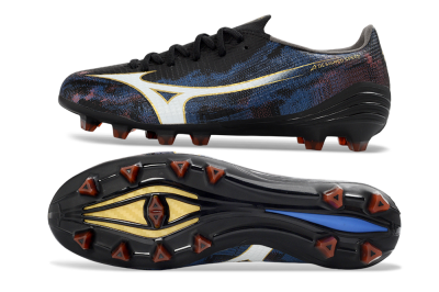 Mizuno Alpha 3 FG Firm Ground Soccer Cleats - Black/Midnight Blue/Ruby Red