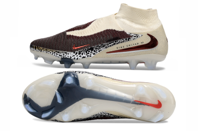 Nike Phantom 6 Elite High FG Firm Ground Soccer Cleats - Red/Crimson Fusion/Soft Cream