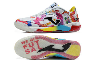 Joma Top Flex IC Indoor & Futsal Soccer Shoes - White/Multi-color/Artistic-print