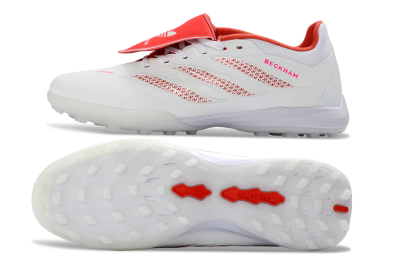 Adidas Predator 26 Elite Fold-Over Tongue TF Artificial Turf Soccer Shoes - White/Cloud White/Solar Red