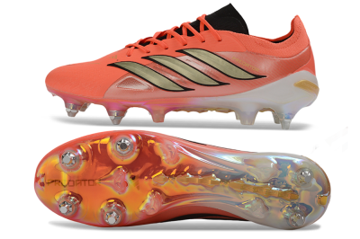 Adidas Predator 26 Elite SG Soft Ground Soccer Cleats - Coral/Solar Coral/Metallic Gold
