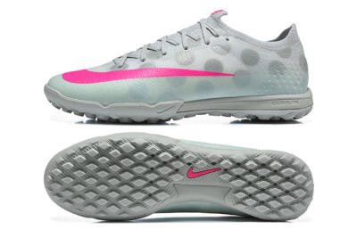 Nike Air Zoom Mercurial Vapor 17 Elite TF Artificial Turf Soccer Shoes - Grey/Wolf Grey/Hyper Pink