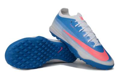 Nike Air Zoom Mercurial Vapor 17 Elite TF Artificial Turf Soccer Shoes - White/Baltic Blue/Pink Blast