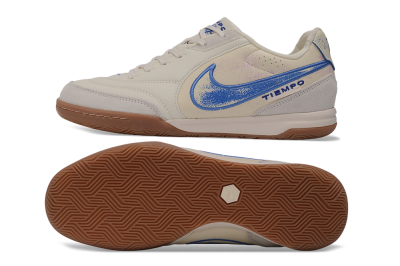 Nike Tiempo Street Gato PRM IC Indoor & Futsal Soccer Shoes - White/Sail/Royal Blue