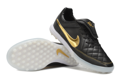 Nike Tiempo Legend SE TF Artificial Turf Soccer Shoes - Black/Black/Metallic Gold