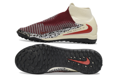 Nike Phantom 6 Elite High TF Artificial Turf Soccer Shoes - Maroon/Burgundy/Cream