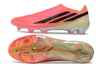 Adidas F50 Hyperfast Elite Laceless FG Firm Ground Soccer Cleats - Pink/Solar Pink/Iridescent White