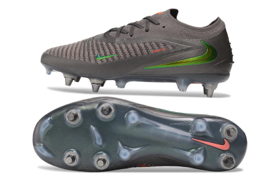 Nike Phantom 6 Elite Low SG Soft Ground Soccer Cleats - Grey/Iron Grey/Iridescent Green
