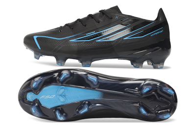 Adidas F50 Hyperfast Elite FG Firm Ground Soccer Cleats - Black/Core Black/Lucid Blue