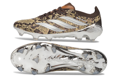 Adidas Predator 26 Elite FG Firm Ground Soccer Cleats - Brown/Mahogany/Metallic Silver