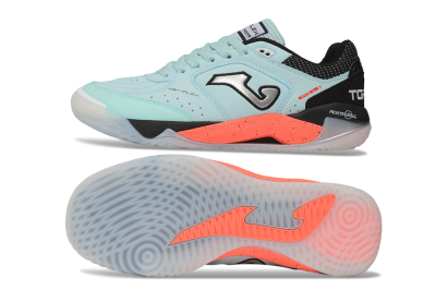 Joma Top Flex IC Indoor & Futsal Soccer Shoes - Turquoise/Mint Turquoise/Coral Orange
