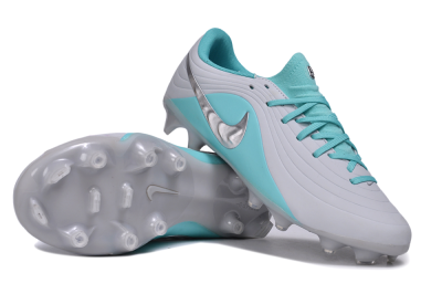 Nike Tiempo Legend 11 Elite FG Firm Ground Soccer Cleats - Grey/Platinum Grey/Turquoise Blue