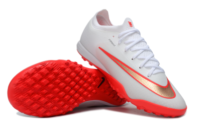 Nike Air Zoom Mercurial Vapor 17 Elite TF Artificial Turf Soccer Shoes - White/Bright Crimson/Metallic Copper