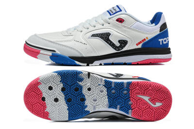 Joma Top Flex IC Indoor & Futsal Soccer Shoes - White/Royal Blue/Shocking Pink
