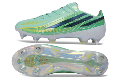 Adidas F50 Hyperfast Elite SG Soft Ground Soccer Cleats - Green/Mint Rush/Dark Blue