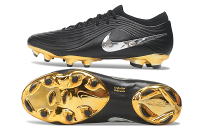 Nike United Tiempo Maestro Elite FG Firm Ground Soccer Cleats - Black/Metallic Gold/Chrome Silver
