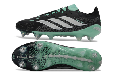 Adidas Predator 26 Elite SG Soft Ground Soccer Cleats - Black/Mint Green/Graphite Grey