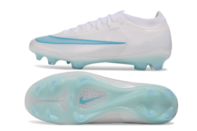 Nike Air Zoom Mercurial Vapor 17 Elite FG Firm Ground Soccer Cleats - White/Aqua Blue/Crystal Clear