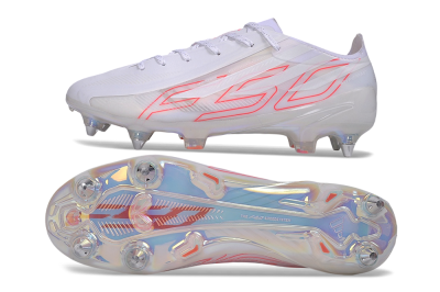 Adidas F50 Hyperfast Elite SG Soft Ground Soccer Cleats - White/White/Solar Red
