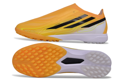 Adidas F50 Hyperfast Elite Laceless TF Artificial Turf Soccer Shoes - Orange/Solar Gold/Black