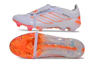 Adidas Predator 26 Elite Fold-Over Tongue FG Firm Ground Soccer Cleats - White/Cloud White/Solar Red