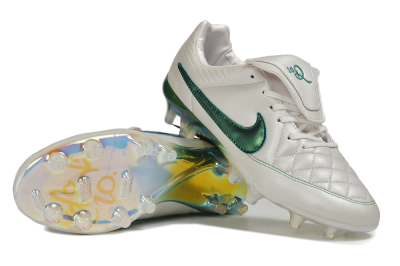 Nike Tiempo Legend SE FG Firm Ground Soccer Cleats - White/Pearl White/Emerald Green