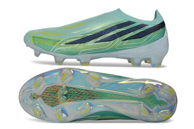 Adidas F50 Hyperfast Elite Laceless FG Firm Ground Soccer Cleats - Green/Mint/Navy