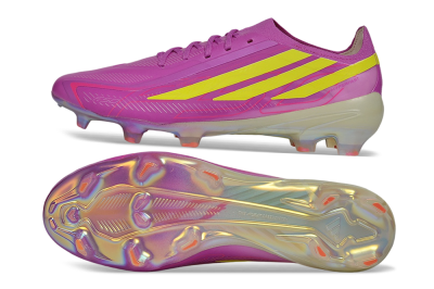 Adidas F50 Hyperfast Elite FG Firm Ground Soccer Cleats - Purple/Lucid Pink/Solar Yellow