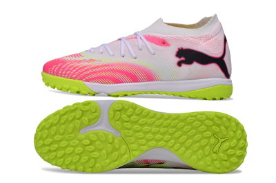 Puma Future 9 Ultimate TF Artificial Turf Soccer Shoes - White/Electric Lime/Fiery Coral
