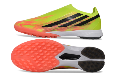 Adidas F50 Hyperfast Elite Laceless TF Artificial Turf Soccer Shoes - Yellow/Neon Green/Radiant Pink