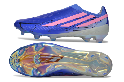 Adidas F50 Hyperfast Elite Laceless FG Firm Ground Soccer Cleats - Blue/Lucid Blue/Stellar Coral