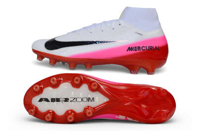 Nike Air Zoom Mercurial Superfly 10 Elite AG Artificial Grass Soccer Cleats - White/Hyper Pink/Total Orange