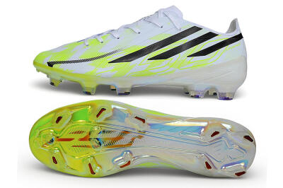 Adidas F50 Hyperfast Elite FG Firm Ground Soccer Cleats - White/Solar Yellow/Core Black