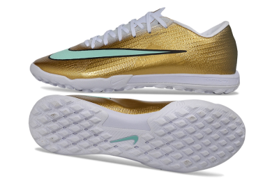 Nike Air Zoom Mercurial Superfly 11 Elite TF Artificial Turf Soccer Shoes - Gold/Metallic Gold/Mint Green