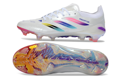 Adidas Predator 26 Elite FG Firm Ground Soccer Cleats - White/Iridescent/Multicolor